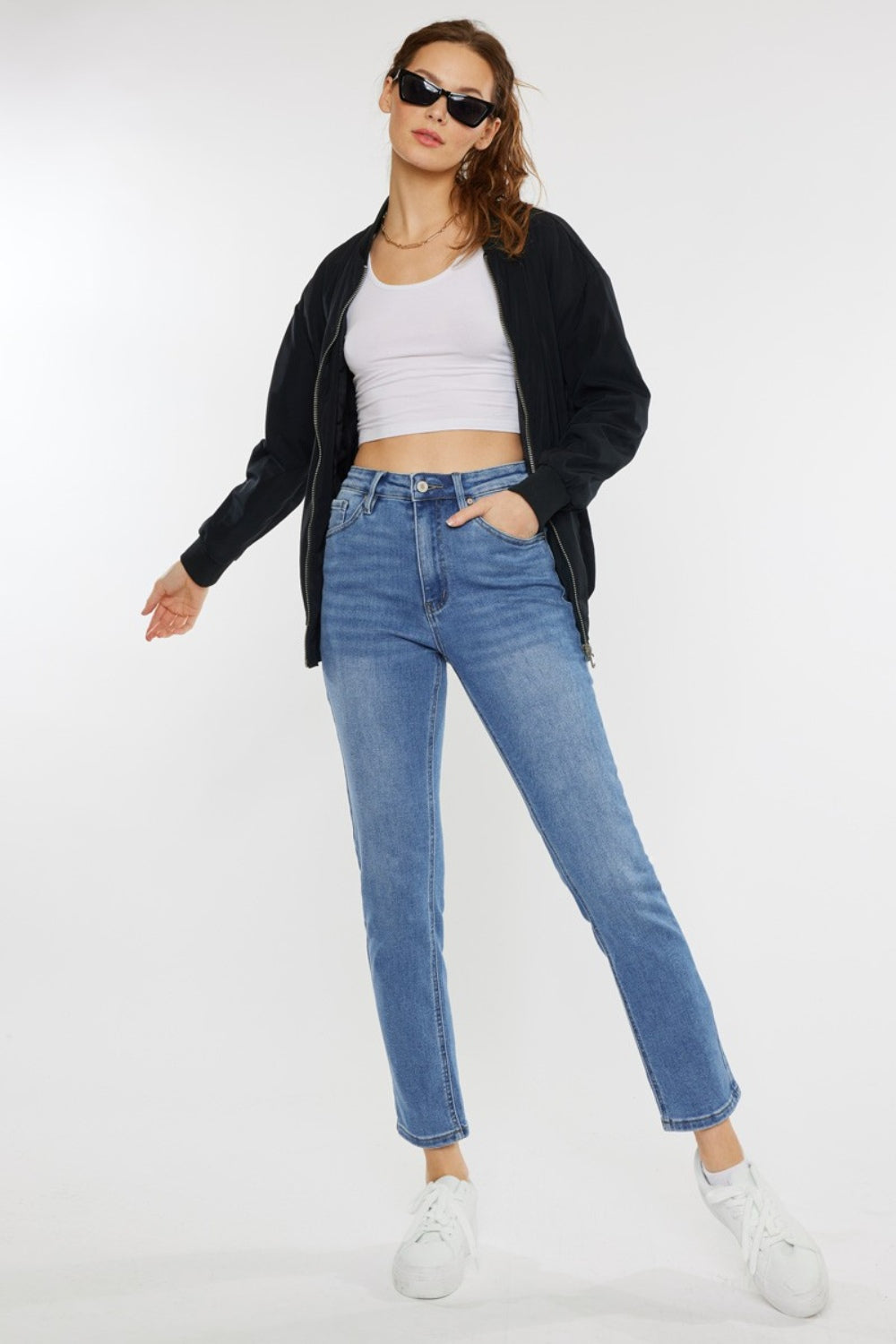 Kancan Full Size Cat's Whiskers High Waist Jeans - AllIn Computer