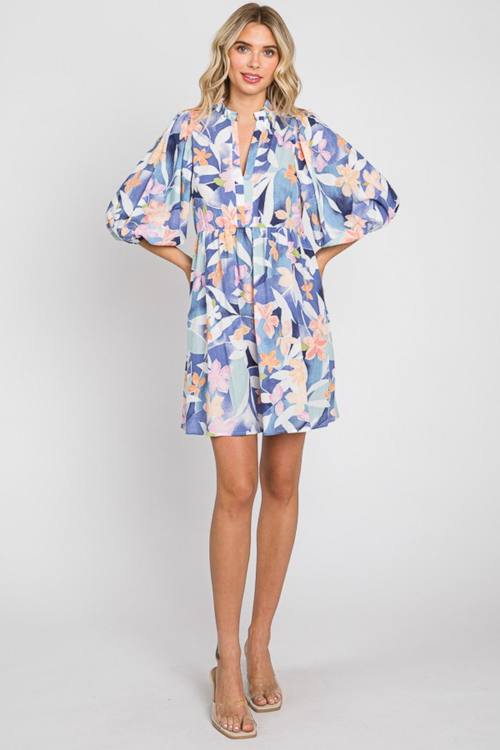 GeeGee Floral Print Mini Dress - AllIn Computer