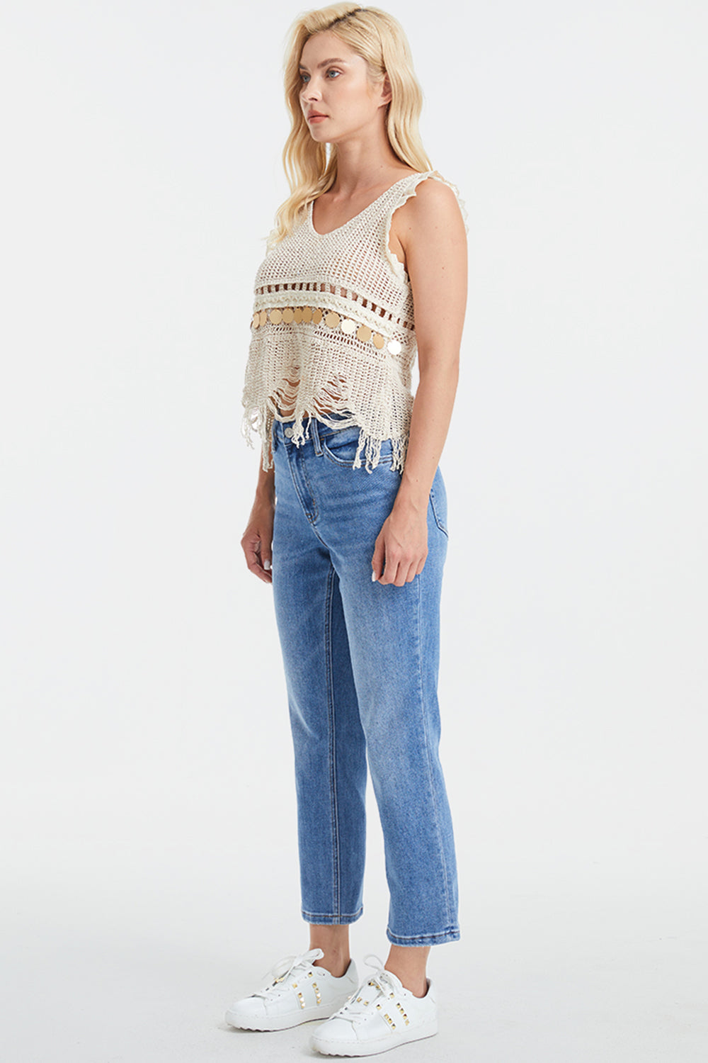 BAYEAS Full Size High Waist Raw Hem Straight Jeans - AllIn Computer