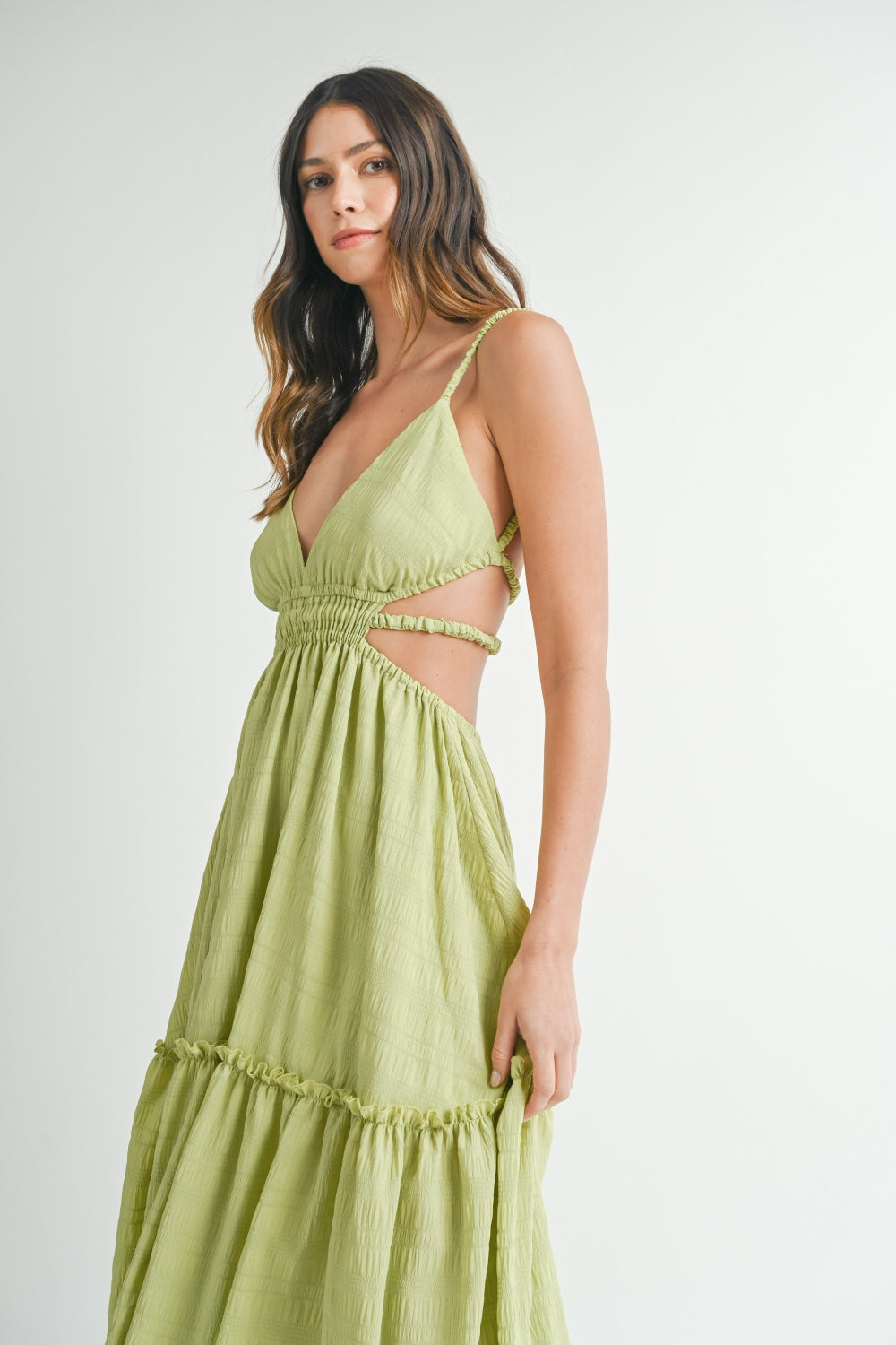 MABLE Cutout Waist Backless Maxi Dress - AllIn Computer