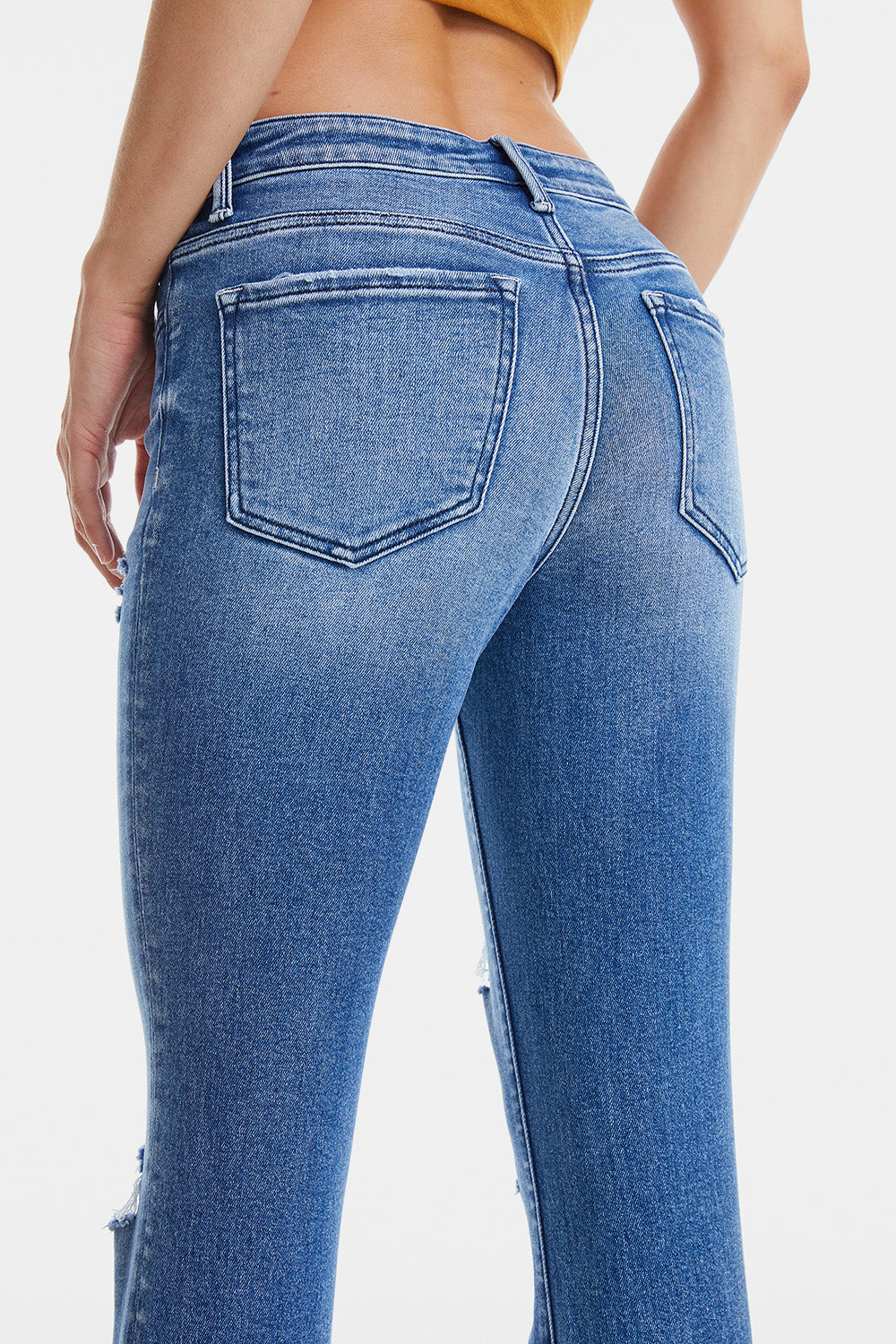 BAYEAS Full Size High Waist Distressed Cat's Whiskers Straight Jeans - AllIn Computer