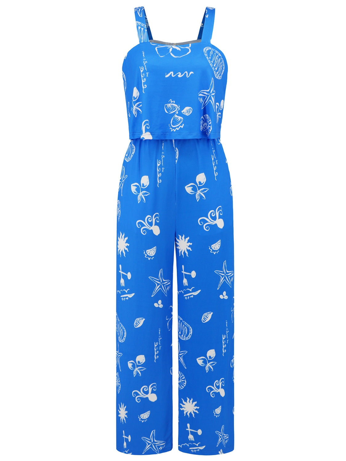 Printed Wide Strap Top and Pants Set - AllIn Computer