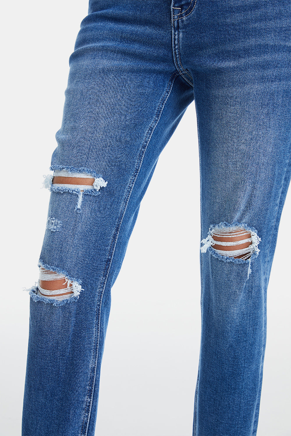 BAYEAS Full Size Distressed High Waist Mom Jeans - AllIn Computer