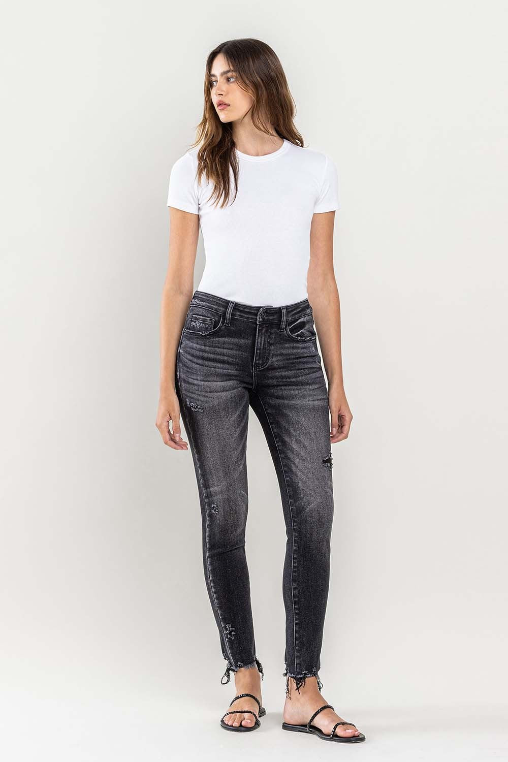 Lovervet Raw Hem Cropped Skinny Jeans - AllIn Computer