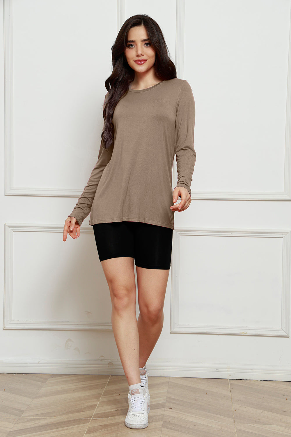 Basic Bae Full Size Round Neck Long Sleeve Top - AllIn Computer