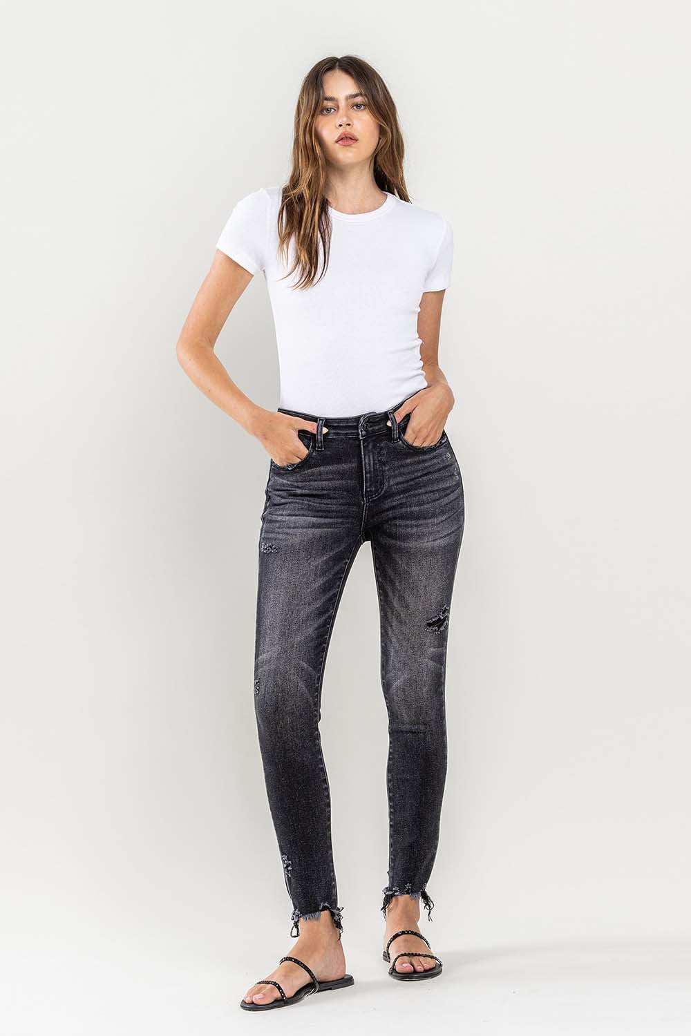 Lovervet Raw Hem Cropped Skinny Jeans - AllIn Computer