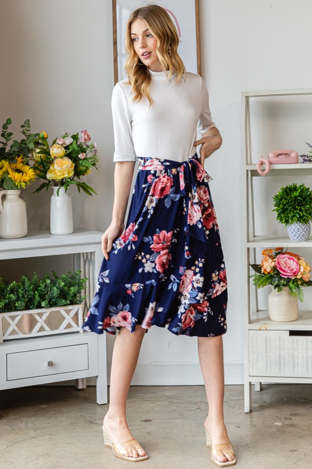 Reborn J Floral Wrap Ruffled Skirt - AllIn Computer