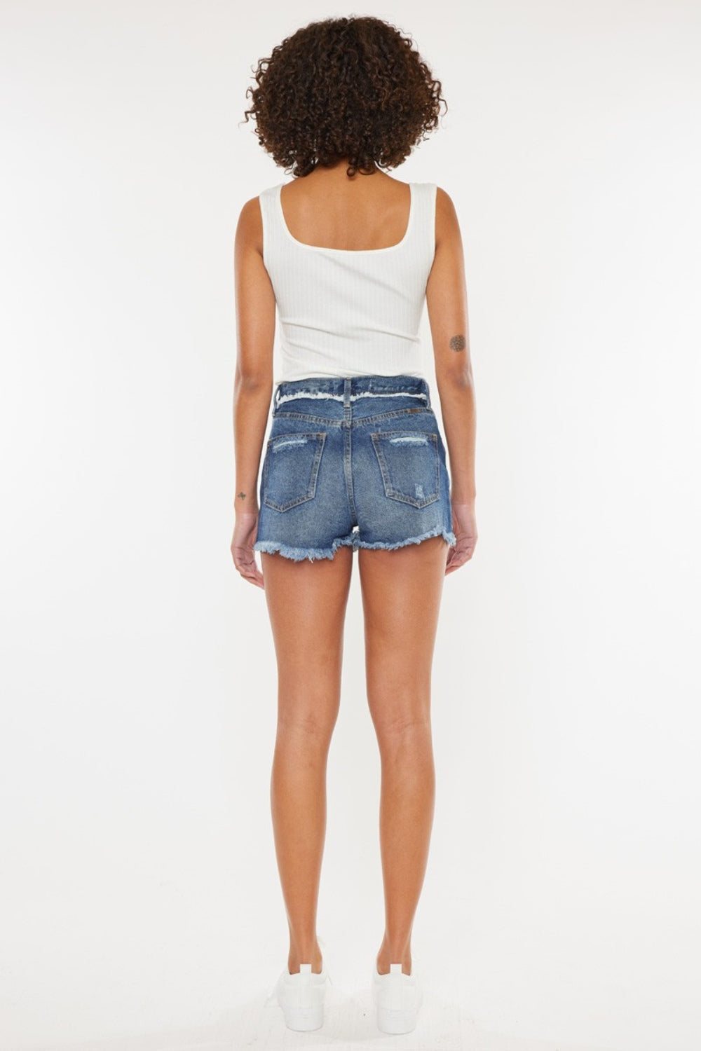 Kancan Distressed Button Fly Denim Shorts - AllIn Computer