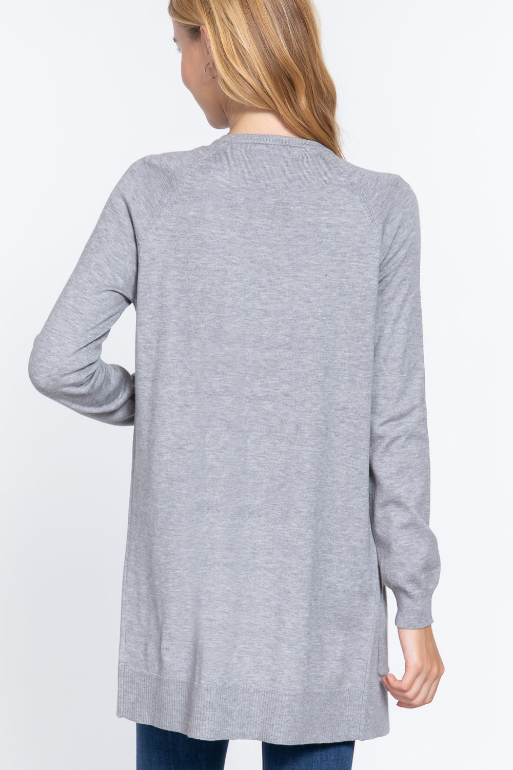 ACTIVE BASIC Open Front Long Sleeve Cardigan - AllIn Computer