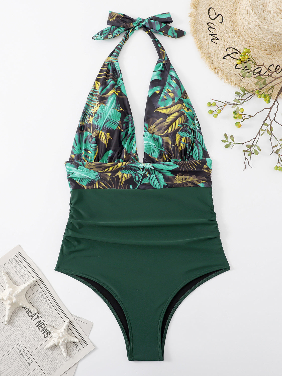 Halter Neck One-Piece Swimwear - AllIn Computer