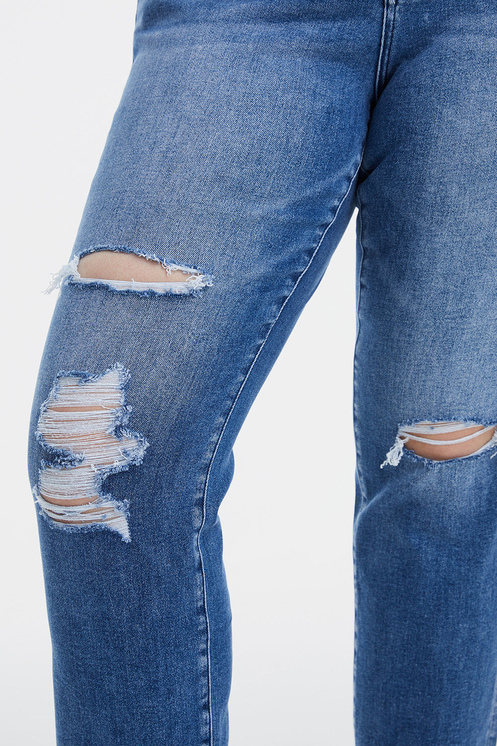BAYEAS Full Size High Waist Distressed Cat's Whiskers Straight Jeans - AllIn Computer