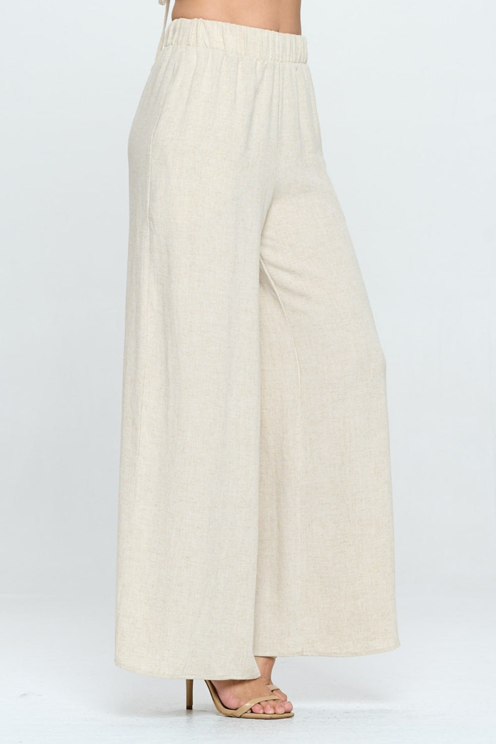 RENEE C Linen Wide Leg Pants with Pockets - AllIn Computer