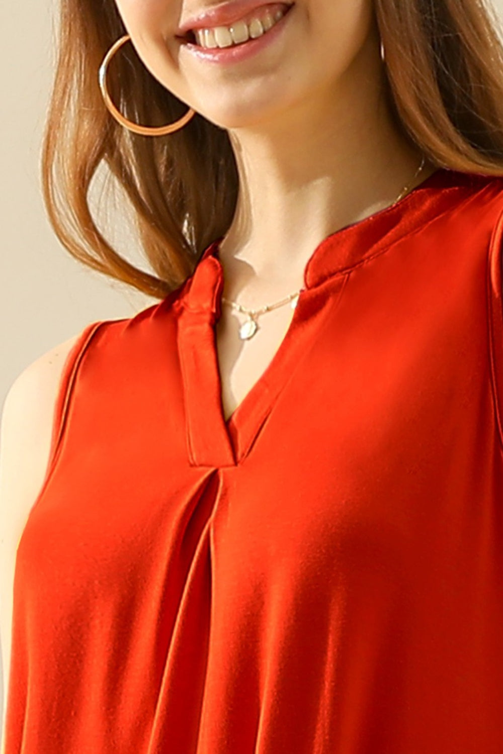 Ninexis Full Size Notched Sleeveless Top - AllIn Computer