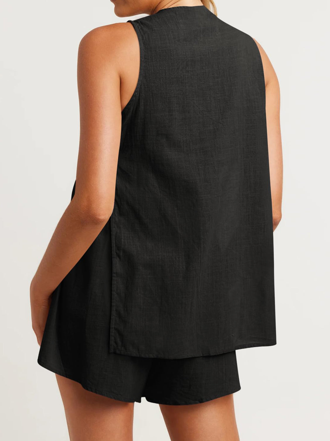 Full Size Button Up Top and Shorts Set - AllIn Computer