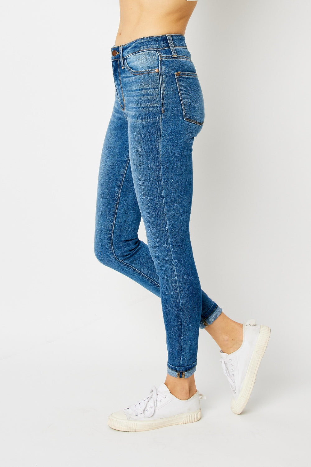 Judy Blue Full Size Cuffed Hem Skinny Jeans - AllIn Computer