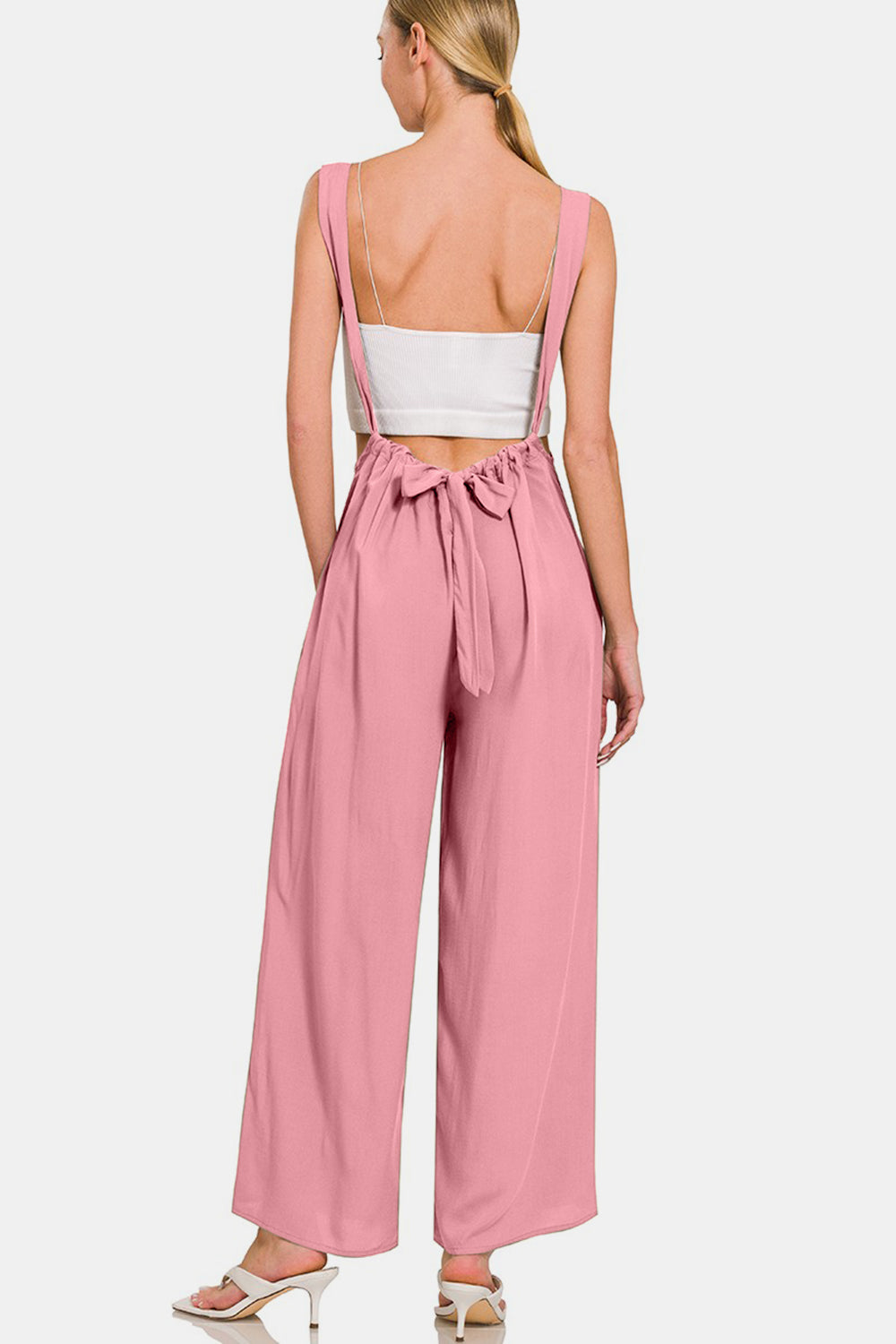 Zenana Pocketed Wide Strap Wide Leg Overalls - AllIn Computer