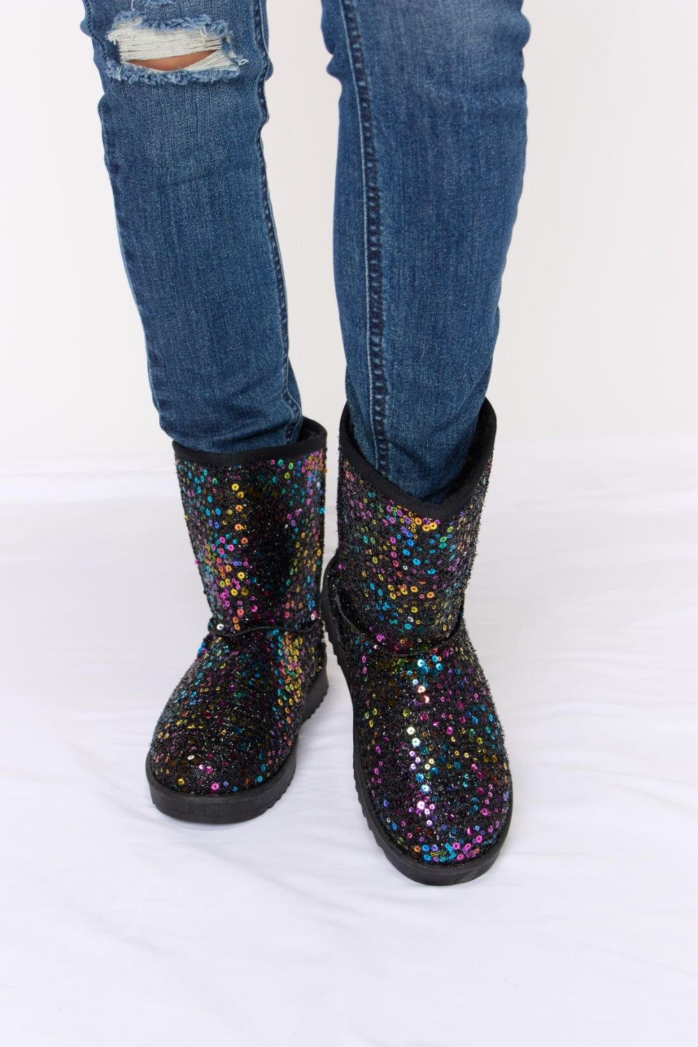 Forever Link Sequin Thermal Flat Boots - AllIn Computer