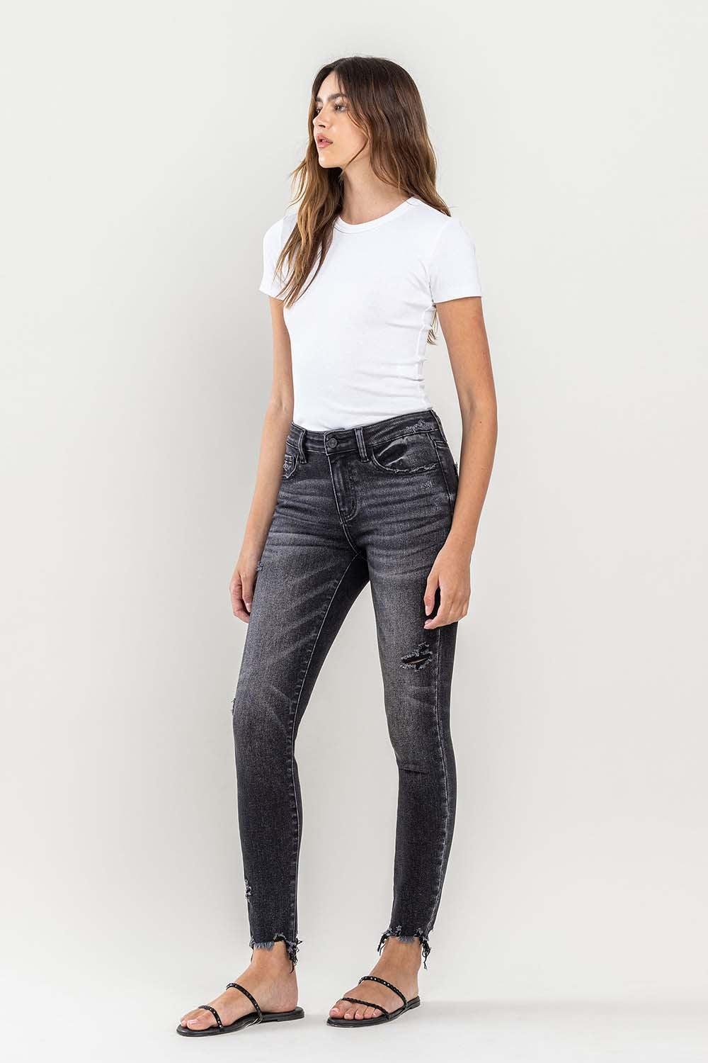 Lovervet Raw Hem Cropped Skinny Jeans - AllIn Computer