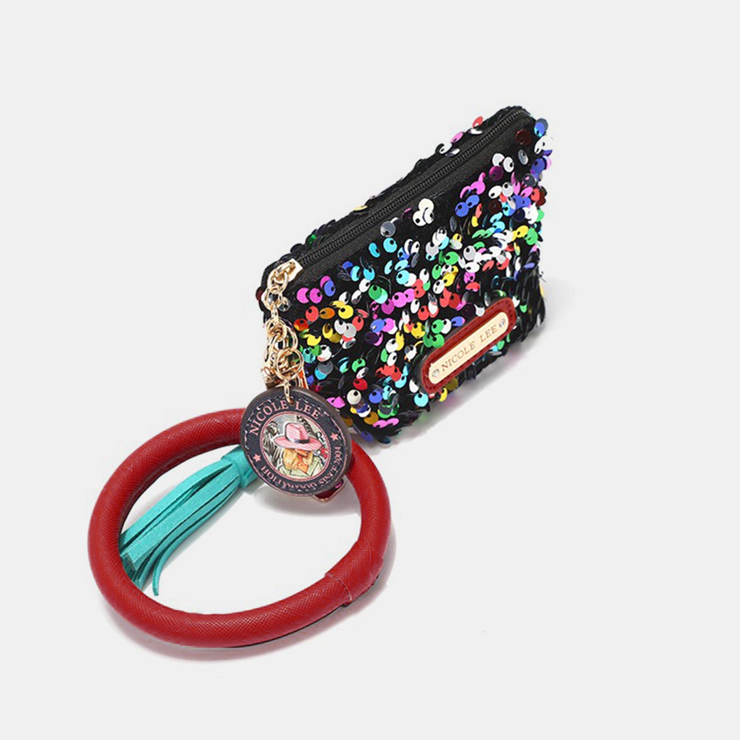 Nicole Lee USA Sequin Pouch Wristlet Keychain - AllIn Computer