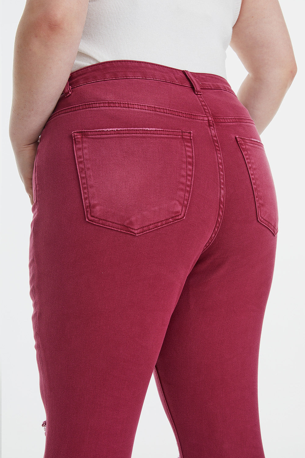 BAYEAS Full Size High Waist Distressed Raw Hem Flare Jeans - AllIn Computer
