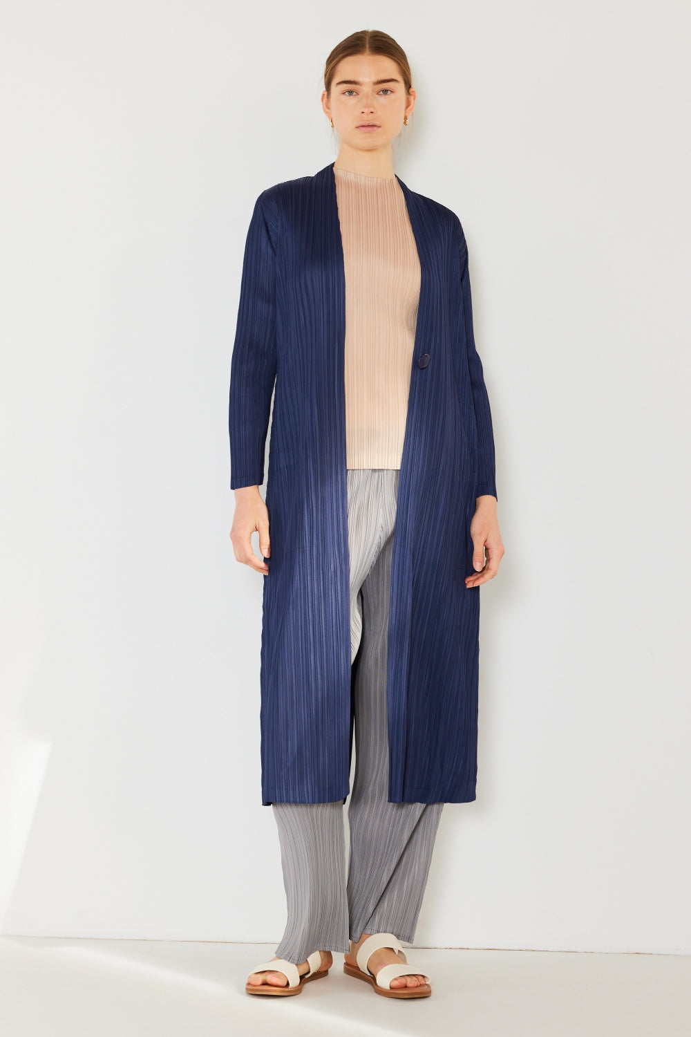 Marina West Swim Pleated Long Sleeve Cardigan - AllIn Computer