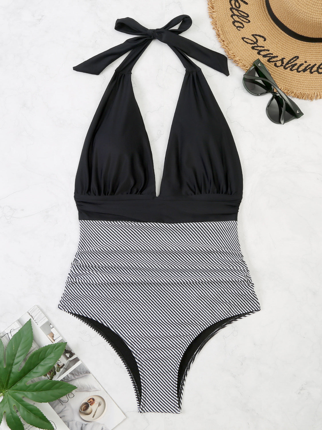 Halter Neck One-Piece Swimwear - AllIn Computer