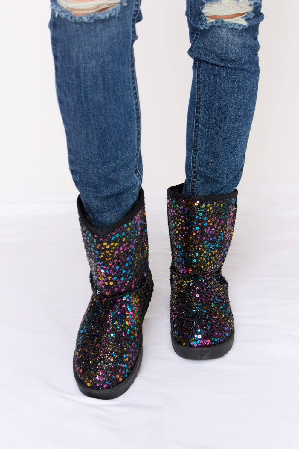 Forever Link Sequin Thermal Flat Boots - AllIn Computer