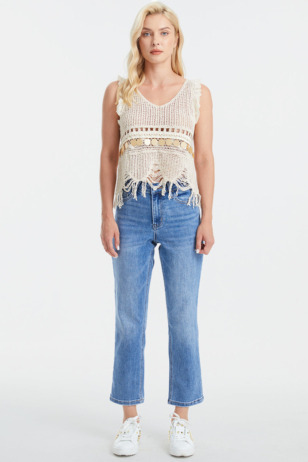 BAYEAS Full Size High Waist Raw Hem Straight Jeans - AllIn Computer