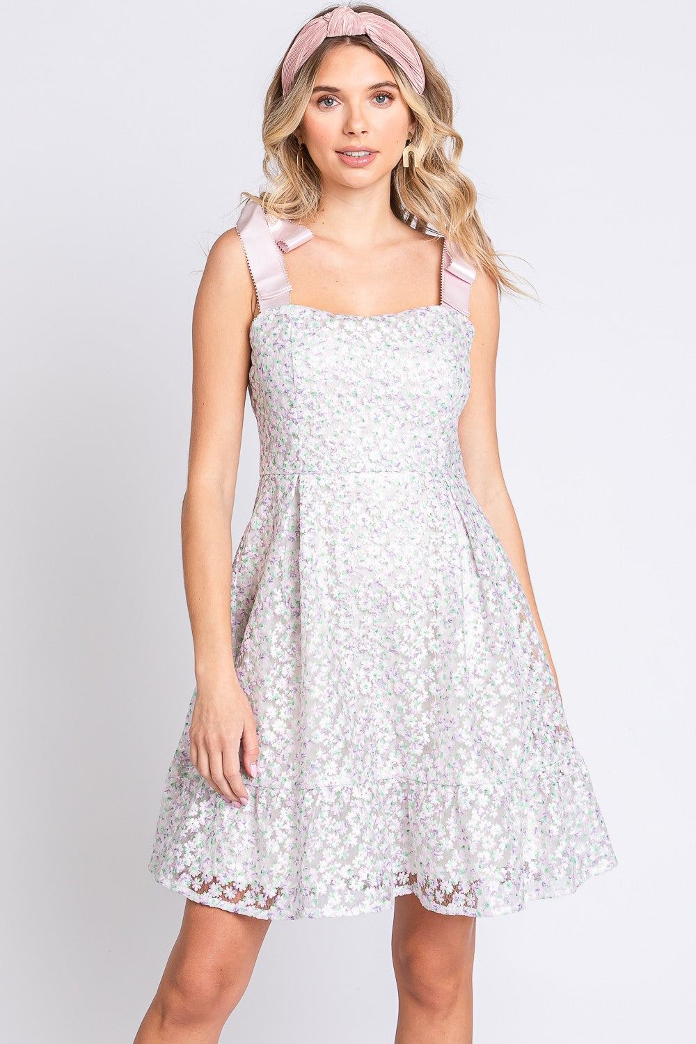 GeeGee Mesh Floral Embroidered Sleeveless Dress - AllIn Computer