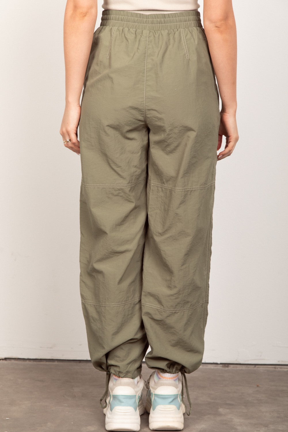 VERY J Drawstring Woven Parachute Joggers - AllIn Computer