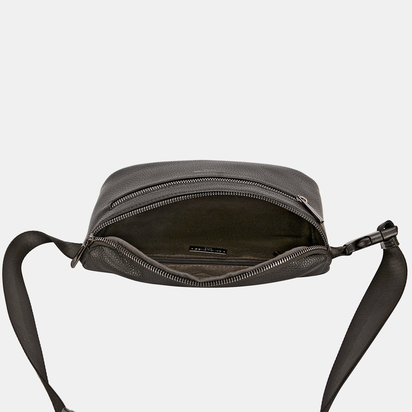 David Jones PU Leather Double Zipper Adjustable Belt Bag - AllIn Computer