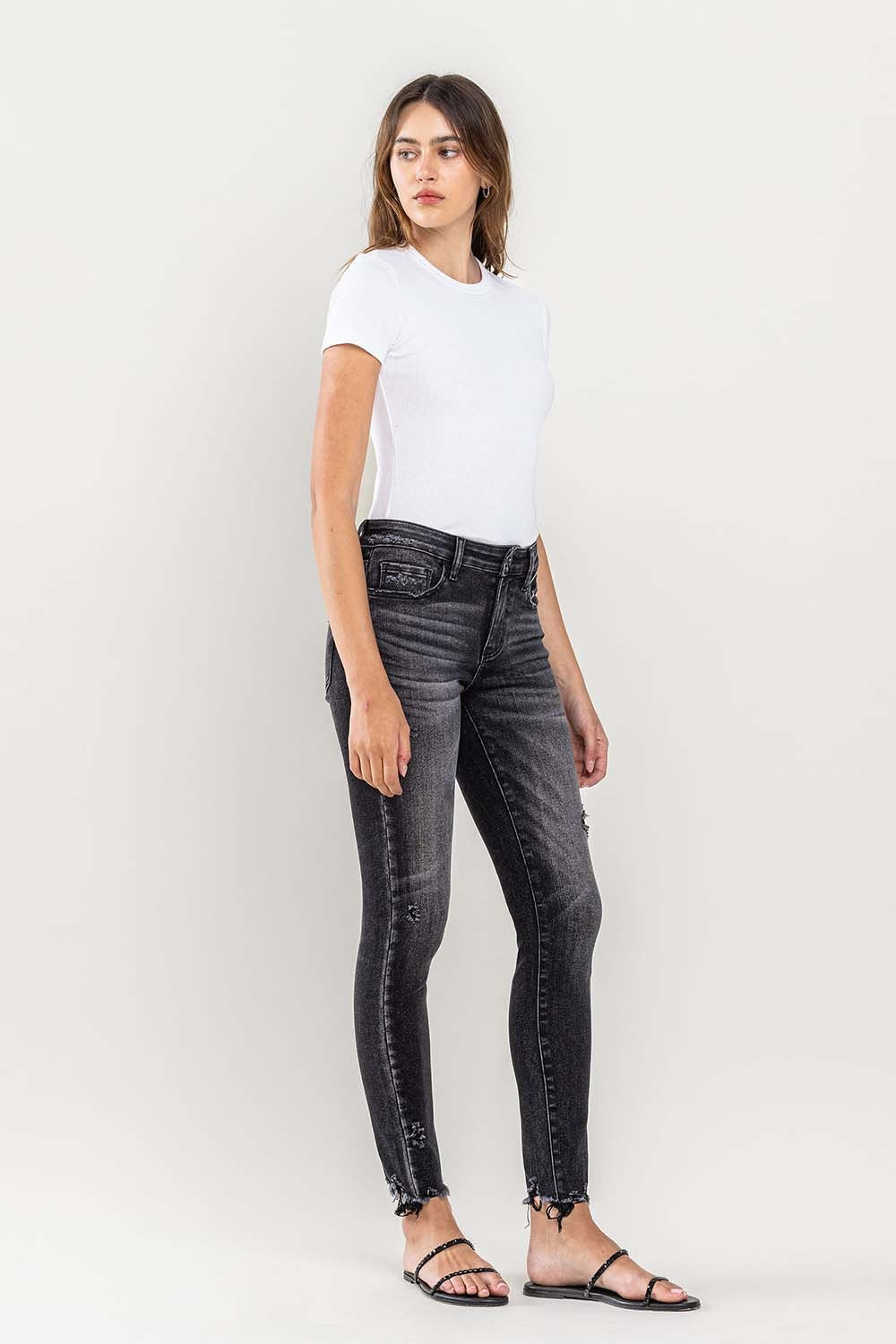 Lovervet Raw Hem Cropped Skinny Jeans - AllIn Computer