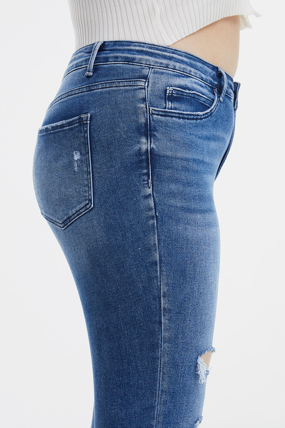 BAYEAS Full Size High Waist Distressed Cat's Whiskers Straight Jeans - AllIn Computer