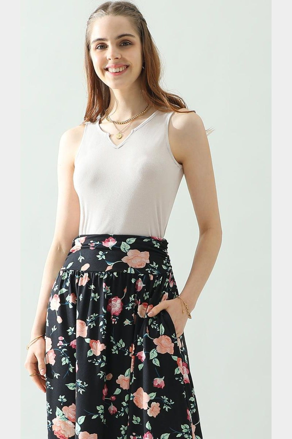 Ninexis Notched Rib Knit Tank - AllIn Computer