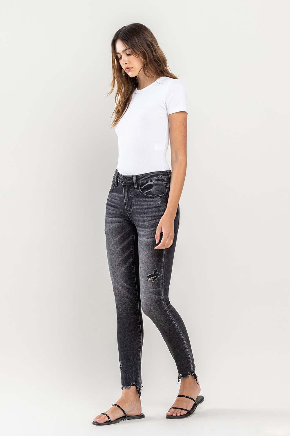 Lovervet Raw Hem Cropped Skinny Jeans - AllIn Computer