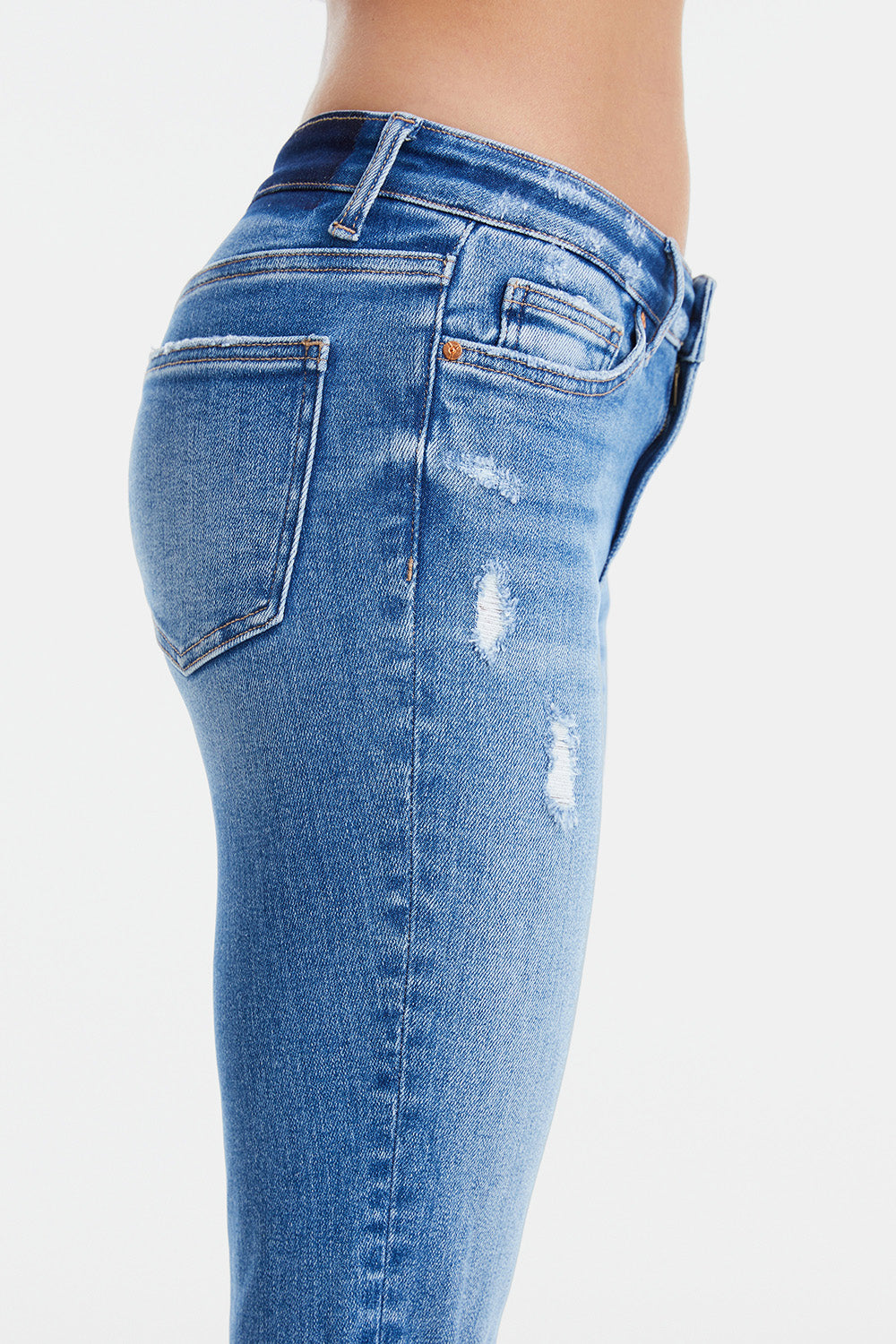 BAYEAS Full Size Mid Waist Distressed Ripped Straight Jeans - AllIn Computer