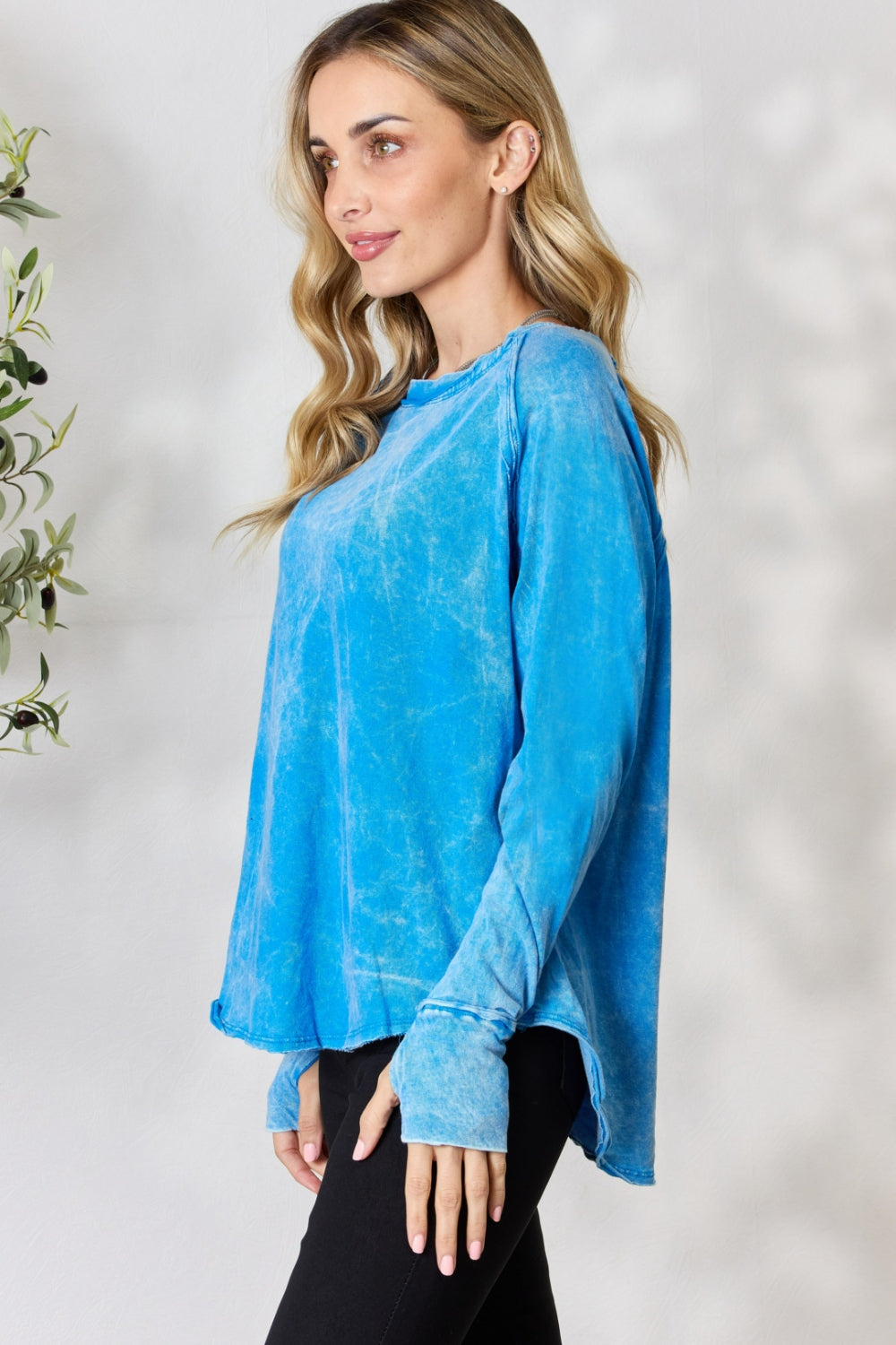 Zenana Round Neck Long Sleeve Top - AllIn Computer