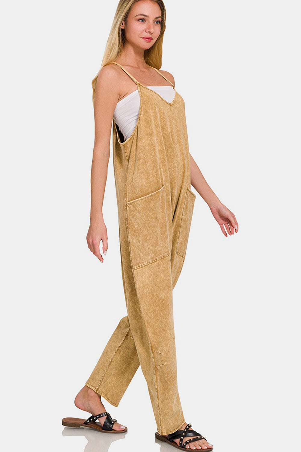 Zenana Spaghetti Strap Jumpsuit with Pockets - AllIn Computer