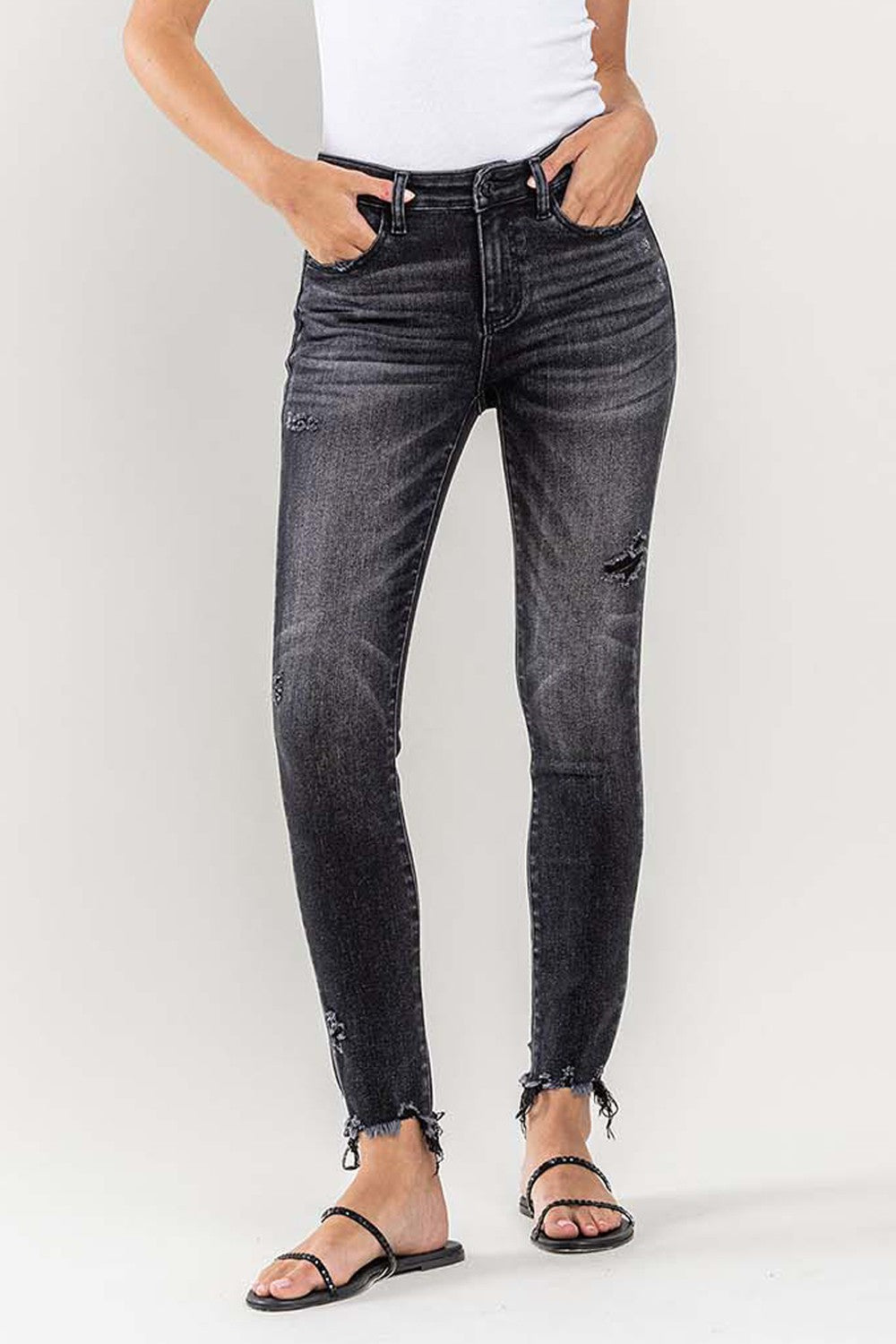 Lovervet Raw Hem Cropped Skinny Jeans - AllIn Computer