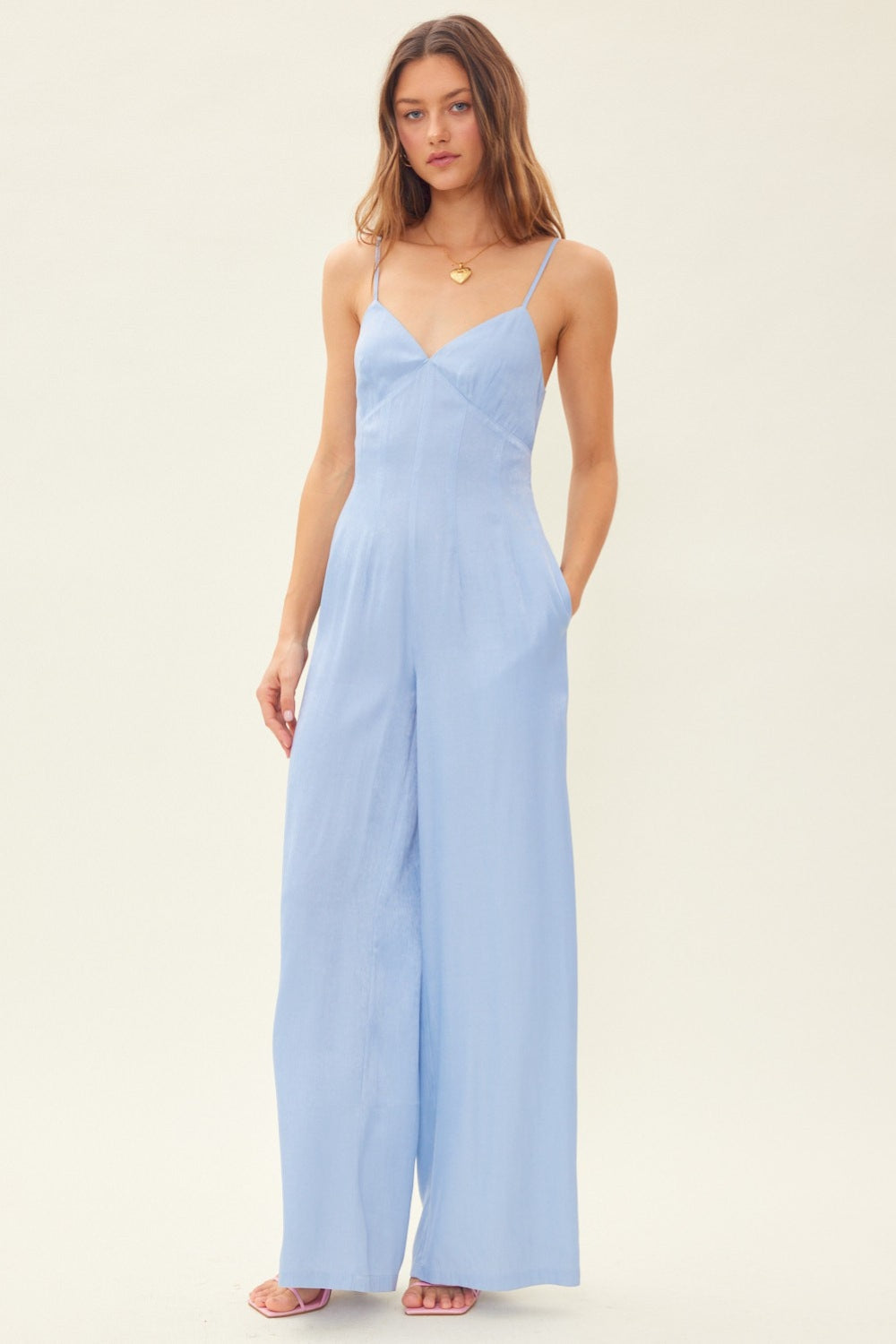 Idem Ditto Drawstring Back Sleeveless Wide Leg Jumpsuit - AllIn Computer
