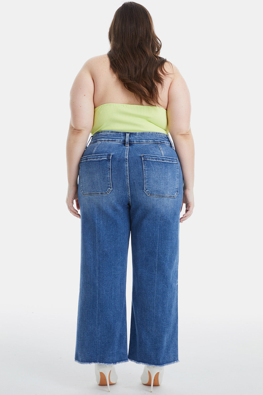 BAYEAS Full Size Raw Hem High Waist Wide Leg Jeans - AllIn Computer