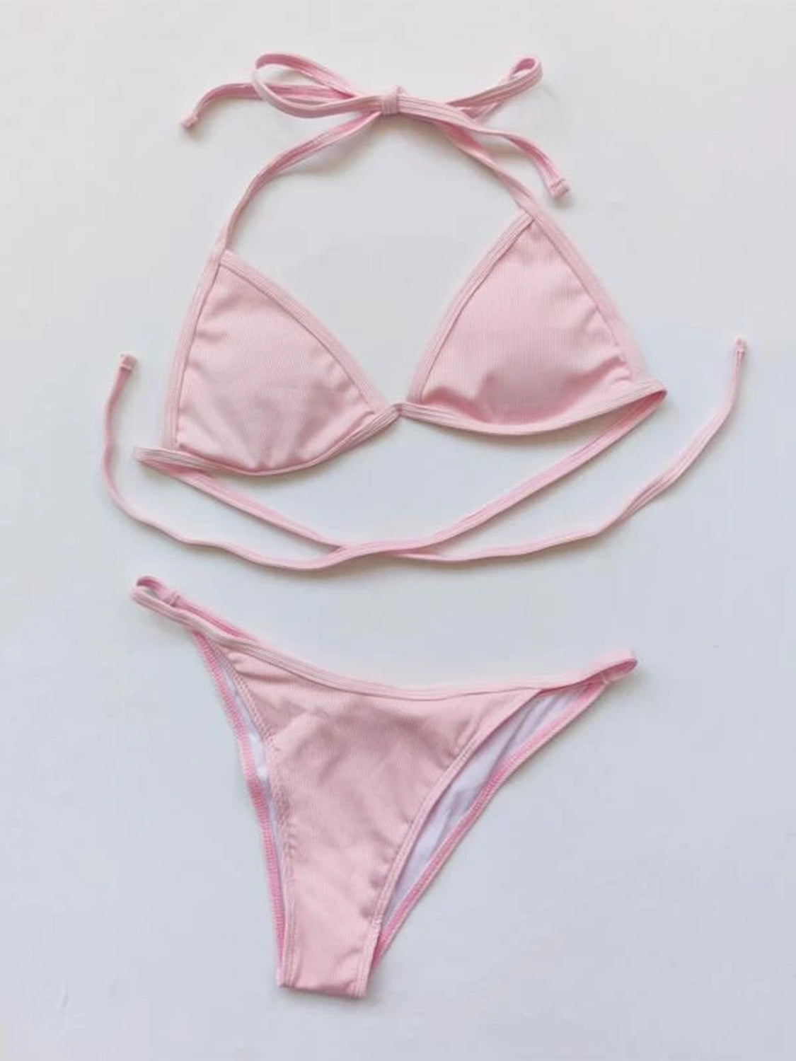 Halter Neck Bikini and Cover Up Four-Piece Swim Set - AllIn Computer
