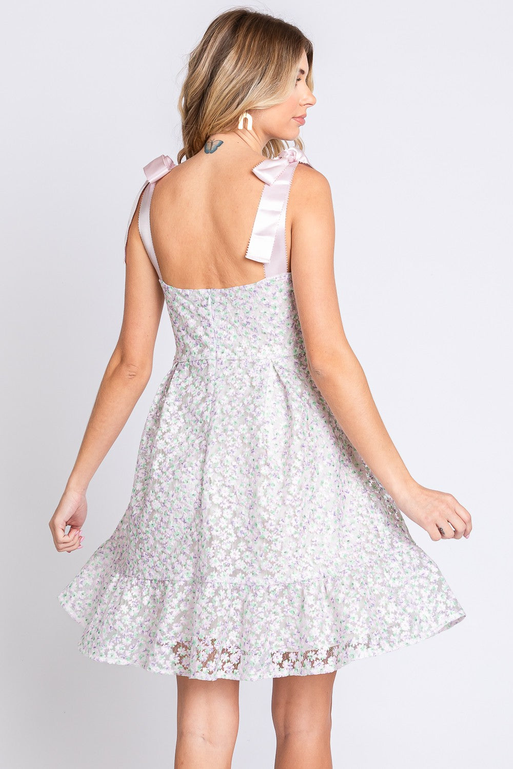 GeeGee Mesh Floral Embroidered Sleeveless Dress - AllIn Computer