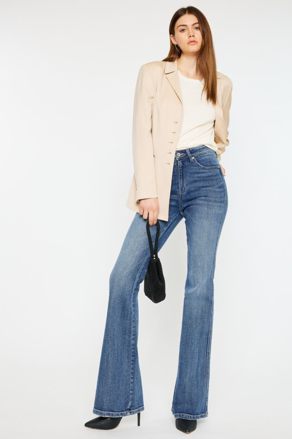 Kancan Cat's Whiskers High Waist Flare Jeans - AllIn Computer