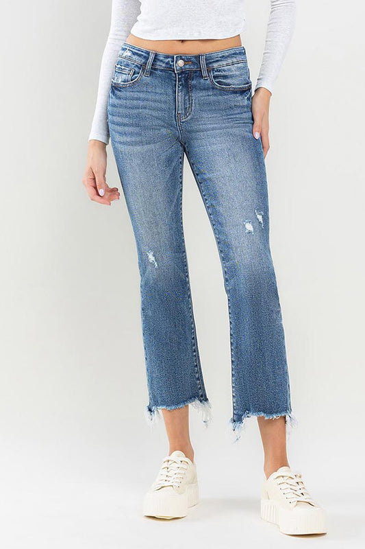 Lovervet Mid Rise Frayed Hem Jeans - AllIn Computer