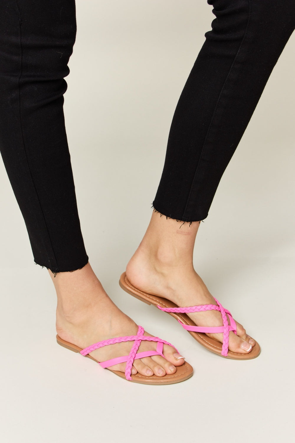 WILD DIVA Crisscross PU Leather Open Toe Sandals - AllIn Computer