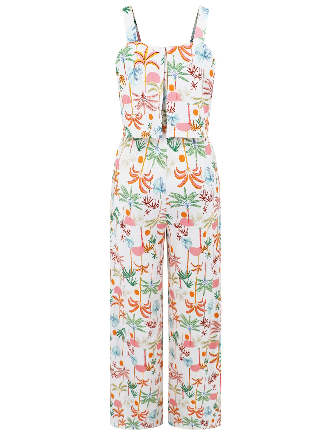 Printed Wide Strap Top and Pants Set - AllIn Computer