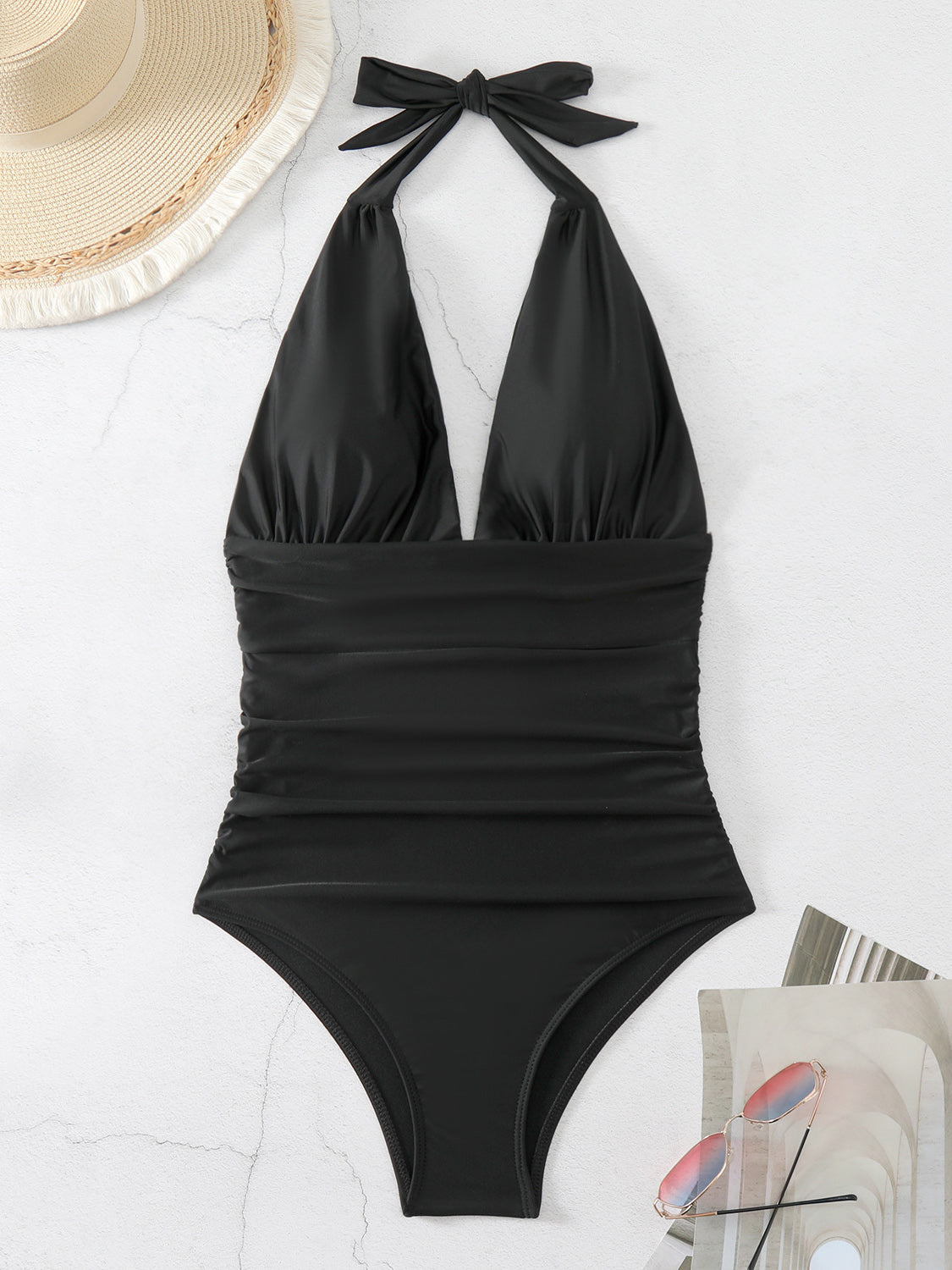 Halter Neck One-Piece Swimwear - AllIn Computer