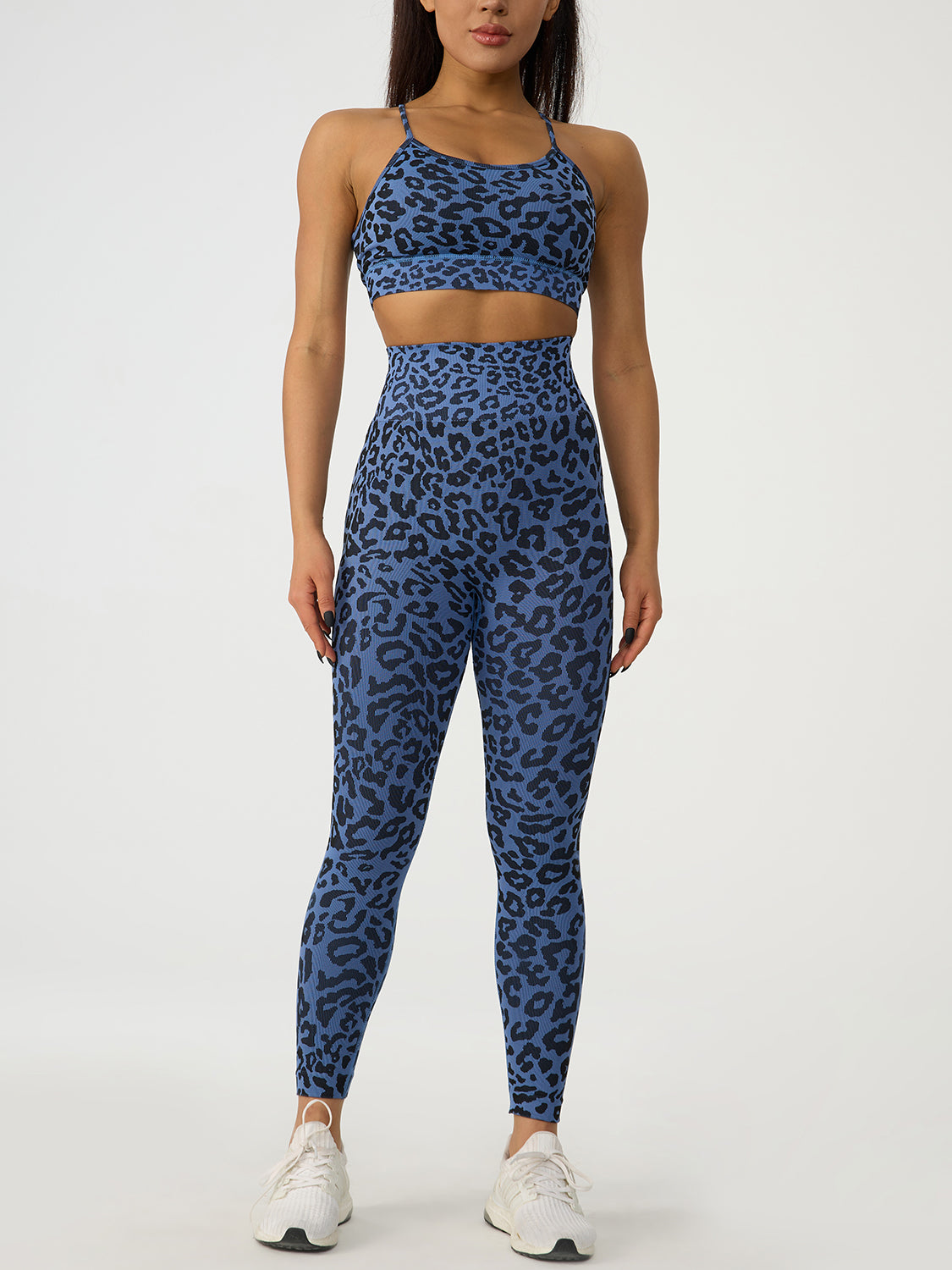 Leopard Crisscross Top and Leggings Active Set - AllIn Computer