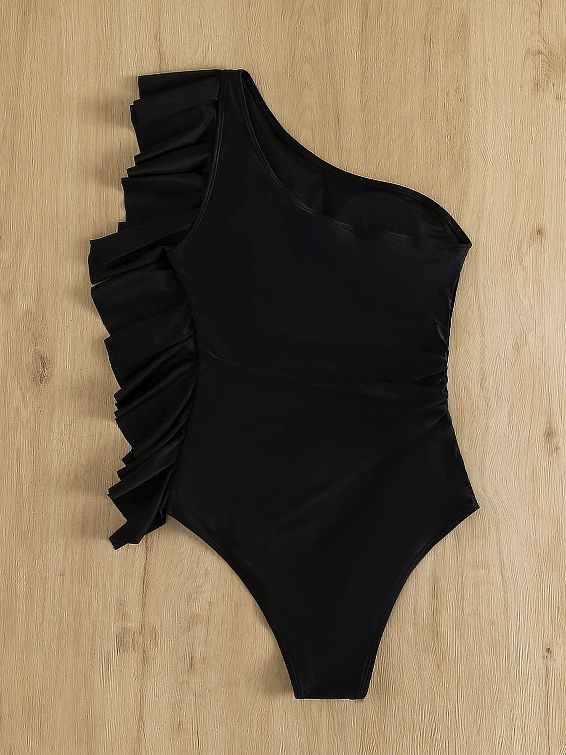 Ruffled Single Shoulder One-Piece Swimwear - AllIn Computer